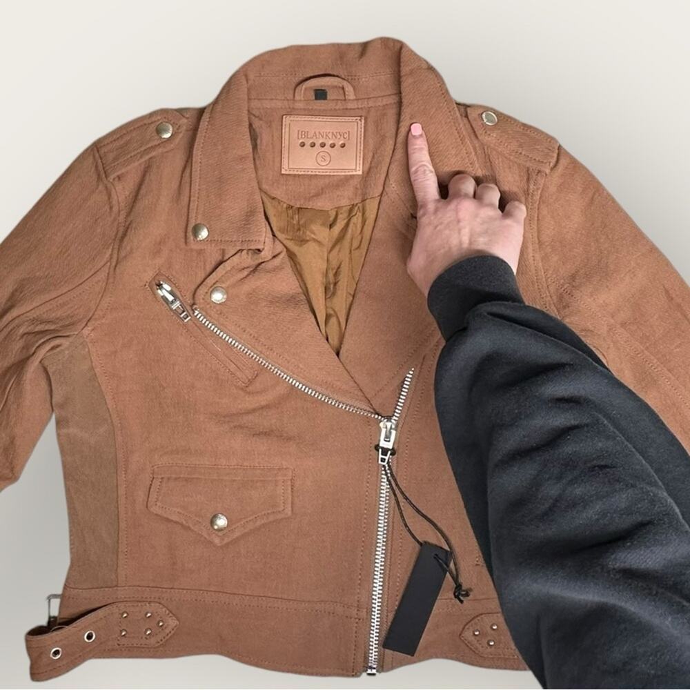 NWT | BlankNYC | Textured Moto Tan Jacket | Chai Tea | Small - Picture 14 of 16